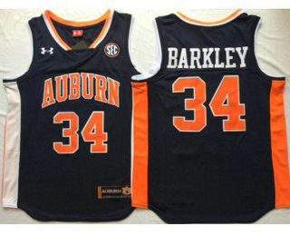 Men's Auburn Tigers #34 Charles Barkley Navy Blue College Basketball Jersey