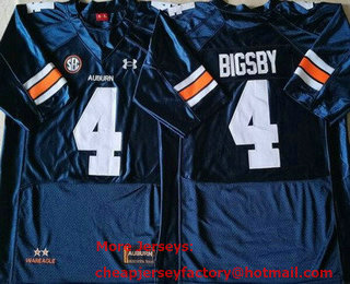 Men's Auburn Tigers #4 Tank Bigsby Navy College Football Jersey