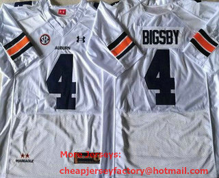 Men's Auburn Tigers #4 Tank Bigsby White College Football Jersey