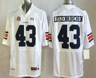 Men's Auburn Tigers #43 Philip Lutzenkirchen White College Football Under Armour Jersey