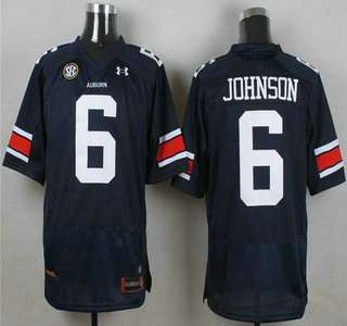 Men's Auburn Tigers #6 Jeremy Johnson Navy Blue College Football Under Armour Jersey