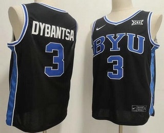 Men's BYU Cougars #3 AJ Dybantsa Black College Basketball Jersey