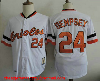 Men's Baltimore Orioles #24 Rick Dempsey White 1983 Cooperstown Throwback Baseball Jersey