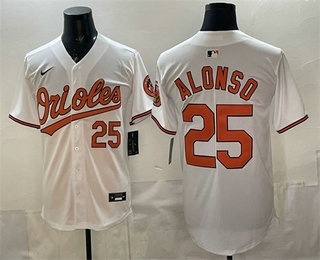 Men's Baltimore Orioles #25 Pete Alonso White Limited Stitched Jersey