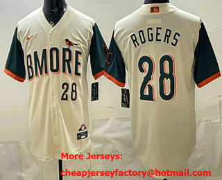 Men's Baltimore Orioles #28 Trevor Rogers Cream 2026 City Connect Stadium Jersey