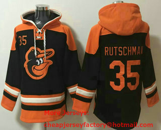 Men's Baltimore Orioles #35 Adley Rutschman Black Ageless Must Have Lace Up Pullover Hoodie