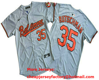 Men's Baltimore Orioles #35 Adley Rutschman Grey Limited Jersey