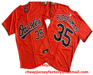 Men's Baltimore Orioles #35 Adley Rutschman Orange Limited Jersey