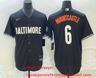 Men's Baltimore Orioles #6 Ryan Mountcastle Black 2023 City Connect Cool Base Stitched Jersey 01