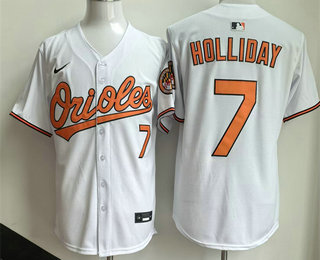 Men's Baltimore Orioles #7 Jackson Holliday White Limited Cool Base Jersey