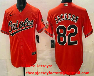 Men's Baltimore Orioles #82 Jeremiah Jackson Orange Limited Jersey