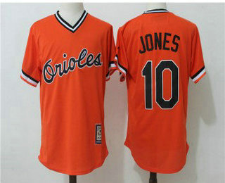 Men's Baltimore Orioles #10 Adam Jones Orange Pullover Stitched MLB Cool Base Cooperstown Collection Jersey