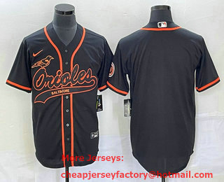 Men's Baltimore Orioles Black Cool Base Stitched Baseball Jersey