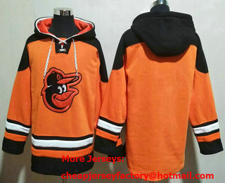 Men's Baltimore Orioles Blank Orange Ageless Must Have Lace Up Pullover Hoodie