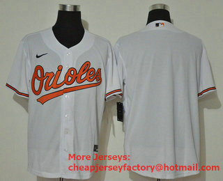 Men's Baltimore Orioles Blank White Stitched MLB Cool Base Nike Jersey