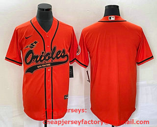 Men's Baltimore Orioles Orange Cool Base Stitched Baseball Jersey