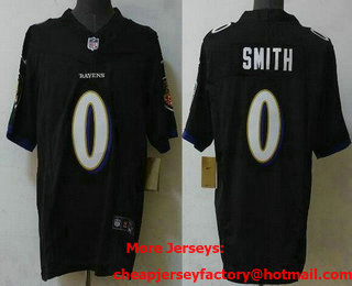 Men's Baltimore Ravens #0 Roquan Smith Limited Black FUSE Vapor Jersey