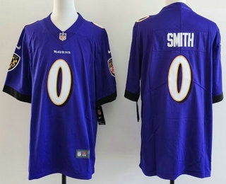 Men's Baltimore Ravens #0 Roquan Smith Limited Purple Vapor Jersey