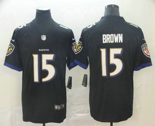 Men's Baltimore Ravens #15 Marquise Brown Black 2017 Vapor Untouchable Stitched NFL Nike Limited Jersey