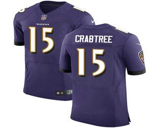 Men's Baltimore Ravens #15 Michael Crabtree Purple Team Color Men's Stitched NFL Vapor Untouchable Elite Jersey