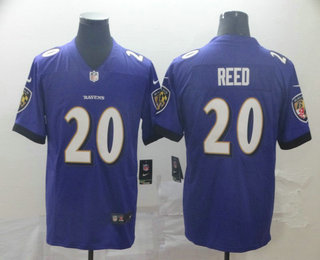 Men's Baltimore Ravens #20 Ed Reed Purple 2017 Vapor Untouchable Stitched NFL Nike Limited Jersey