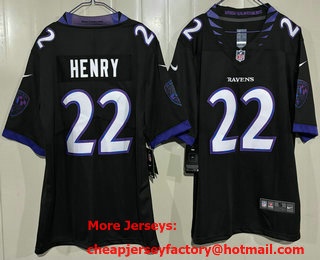 Men's Baltimore Ravens #22 Derrick Henry Limited Black Vapor Jersey