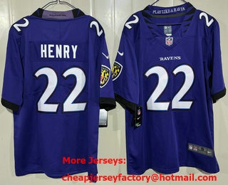 Men's Baltimore Ravens #22 Derrick Henry Limited Purple Vapor Jersey