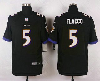 Men's Baltimore Ravens #5 Joe Flacco Black Alternate NFL Nike Elite Jersey