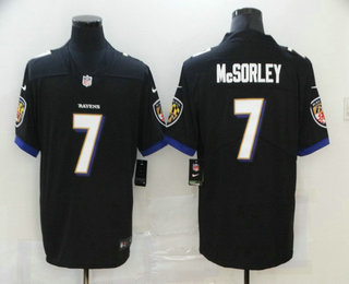 Men's Baltimore Ravens #7 Trace McSorley Black 2020 Vapor Untouchable Stitched NFL Nike Limited Jersey