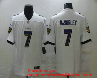 Men's Baltimore Ravens #7 Trace McSorley White 2020 Vapor Untouchable Stitched NFL Nike Limited Jersey