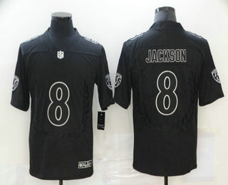 Men's Baltimore Ravens #8 Lamar Jackson Black Commemorative Edition 2020 Vapor Untouchable Stitched NFL Nike Limited Jersey