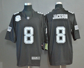 Men's Baltimore Ravens #8 Lamar Jackson Black Olive 2019 Salute To Service Stitched NFL Nike Limited Jersey