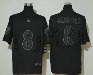 Men's Baltimore Ravens #8 Lamar Jackson Black Peace Edition 2020 Vapor Untouchable Stitched NFL Nike Limited Jersey