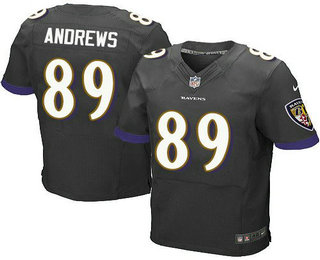 Men's Baltimore Ravens #89 Mark Andrews Black Alternate Stitched NFL Nike Elite Jersey