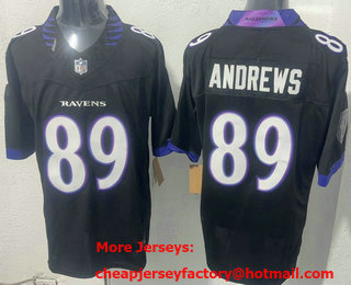 Men's Baltimore Ravens #89 Mark Andrews Limited Black FUSE Vapor Jersey
