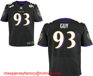 Men's Baltimore Ravens #93 Lawrence Guy Black Alternate Stitched NFL Nike Elite Jersey
