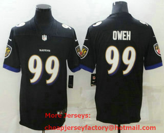 Men's Baltimore Ravens #99 Odafe Oweh Black 2021 Vapor Untouchable Stitched NFL Nike Limited Jersey