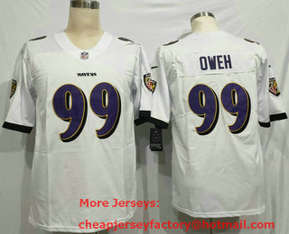 Men's Baltimore Ravens #99 Odafe Oweh White 2021 Vapor Untouchable Stitched NFL Nike Limited Jersey