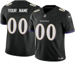 Men's Baltimore Ravens Customized Limited Black FUSE Vapor Jersey
