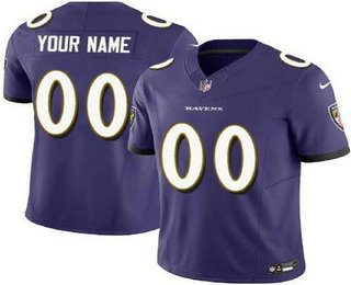 Men's Baltimore Ravens Customized Limited Purple FUSE Vapor Jersey
