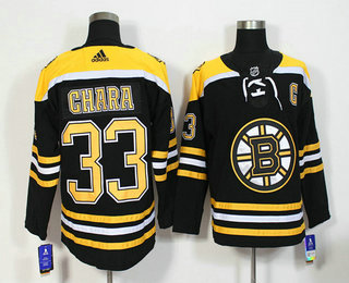 Men's Boston Bruins #33 Zdeno Chara Black 2017-2018 Hockey Stitched NHL Jersey