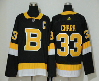 Men's Boston Bruins #33 Zdeno Chara Black 2019-20 Alternate Authentic Adidas Stitched NHL Jersey