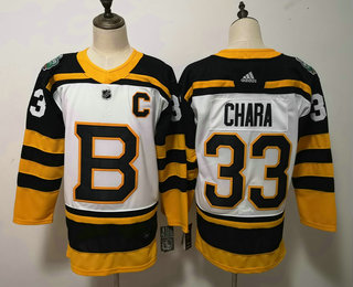 Men's Boston Bruins #33 Zdeno Chara White 2019 Winter Classic Adidas Stitched NHL Jersey