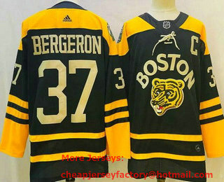 Men's Boston Bruins #37 Patrice Bergeron Black 2023 Winter Classic Authentic Jersey