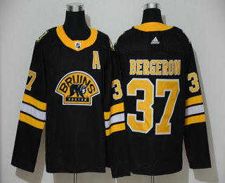 Men's Boston Bruins #37 Patrice Bergeron Black New 3RD Adidas Stitched NHL Jersey