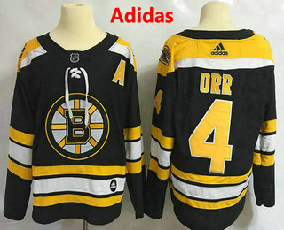 Men's Boston Bruins #4 Bobby Orr Black 2017-2018 Hockey Stitched NHL Jersey