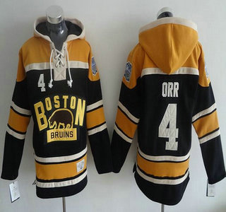 Men's Boston Bruins #4 Bobby Orr Old Time Hockey 2016 Winter Classic Black Hoodie