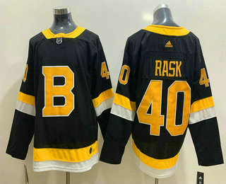 Men's Boston Bruins #40 Tuukka Rask Black 2019-20 Alternate Authentic Adidas Stitched NHL Jersey