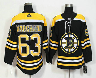 Men's Boston Bruins #63 Brad Marchand Black 2017-2018 Hockey Stitched NHL Jersey
