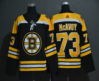 Men's Boston Bruins #73 Charlie McAvoy Black Adidas Stitched NHL Jersey